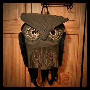 Olive green Owl mini back pack